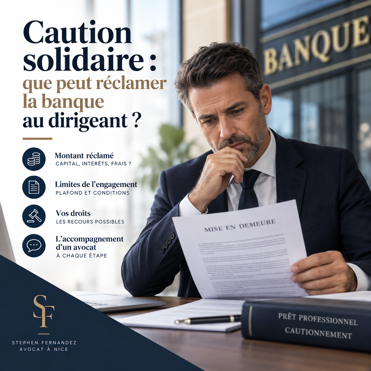 Caution solidaire : que peut réclamer la banque ? | Avocat Nice