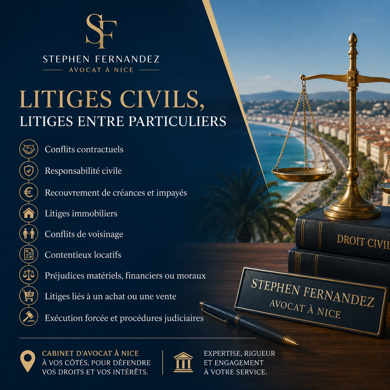 Avocat litiges civils Nice | Conseil et défense juridique